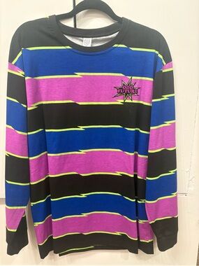 Odd Future Neon Stripe Long Sleeve Shirt - Black, Blue, Pink, Lime